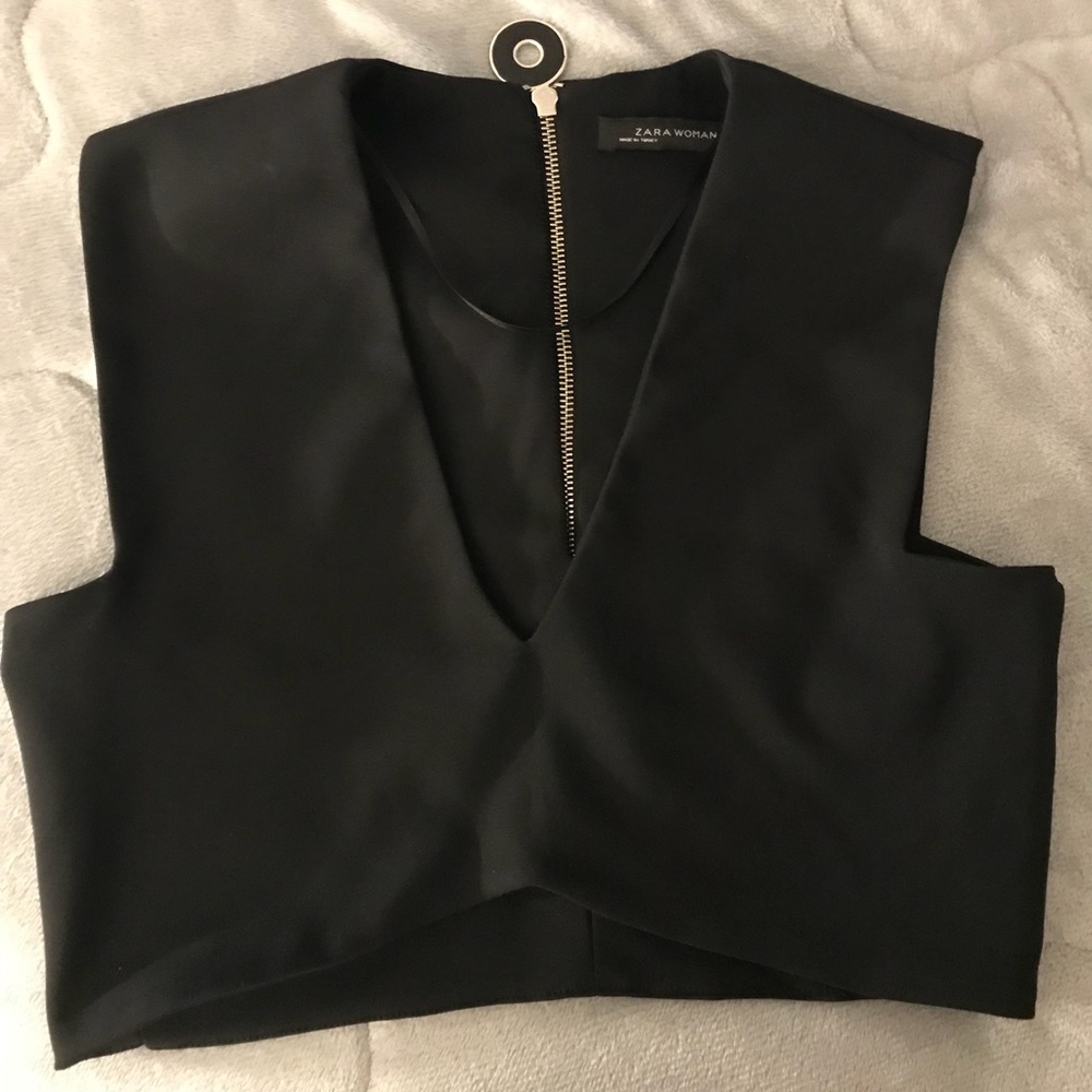 Zara black cropped top